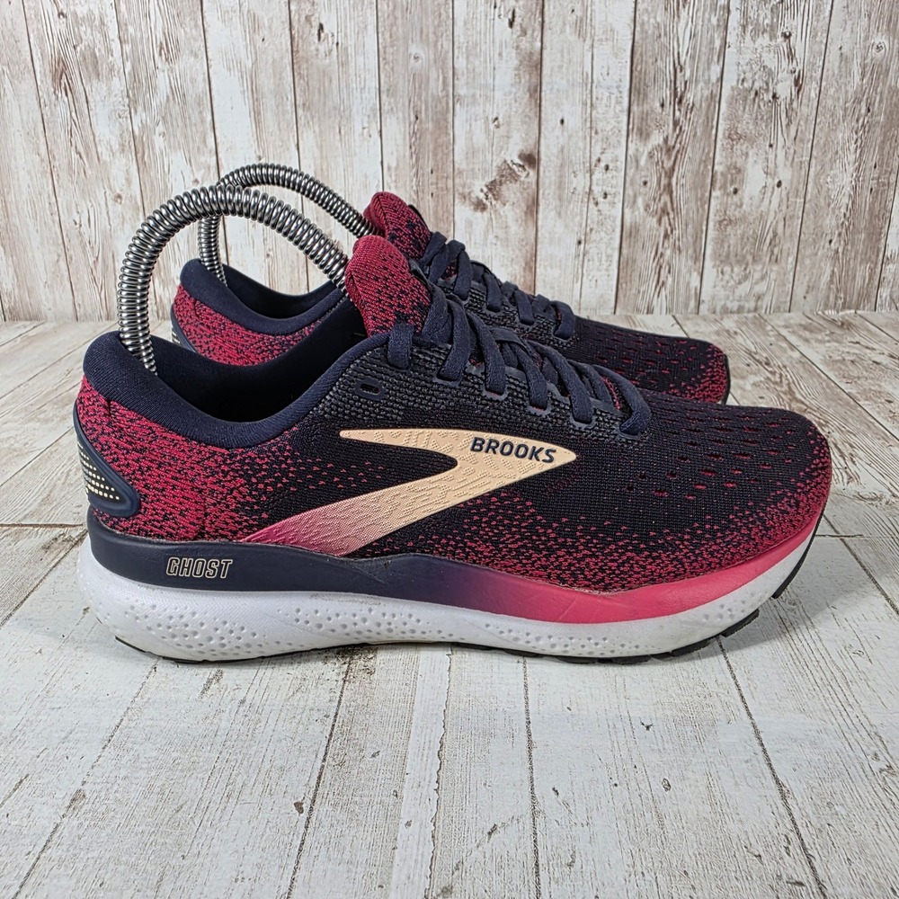 Brooks Ghost 16 Womens Running Shoes Navy Pink 1204071B422 Size 5.5 B